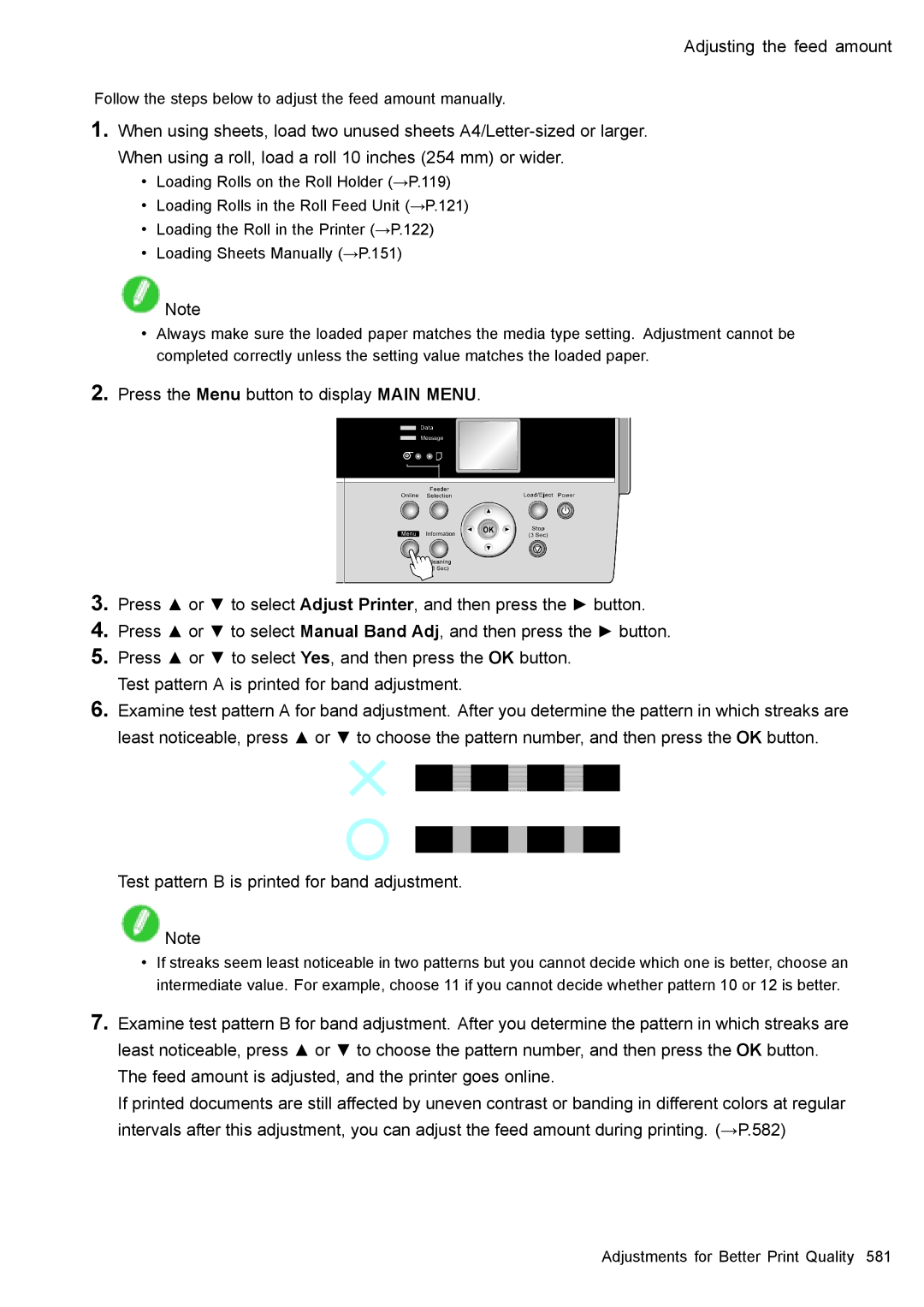 Canon 3175B002 user manual Follow the steps below to adjust the feed amount manually 