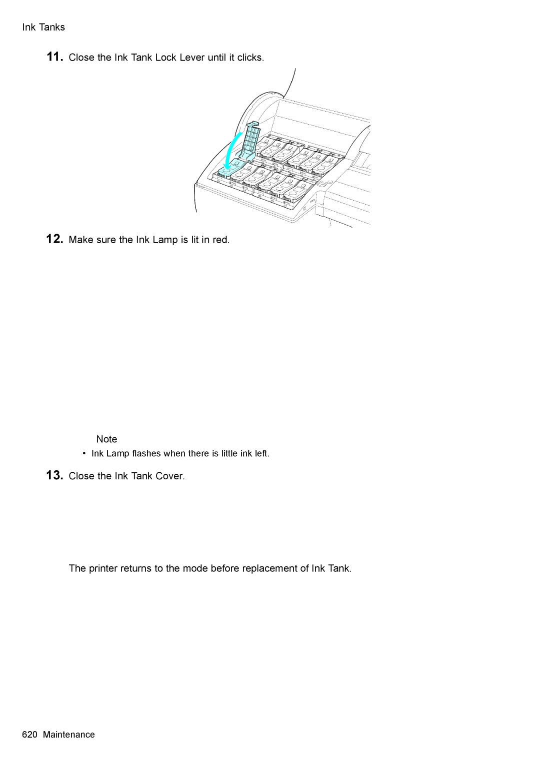 Canon 3175B002 user manual Ink Lamp ashes when there is little ink left 