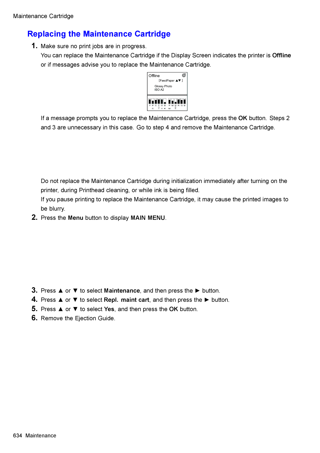 Canon 3175B002 user manual Replacing the Maintenance Cartridge 