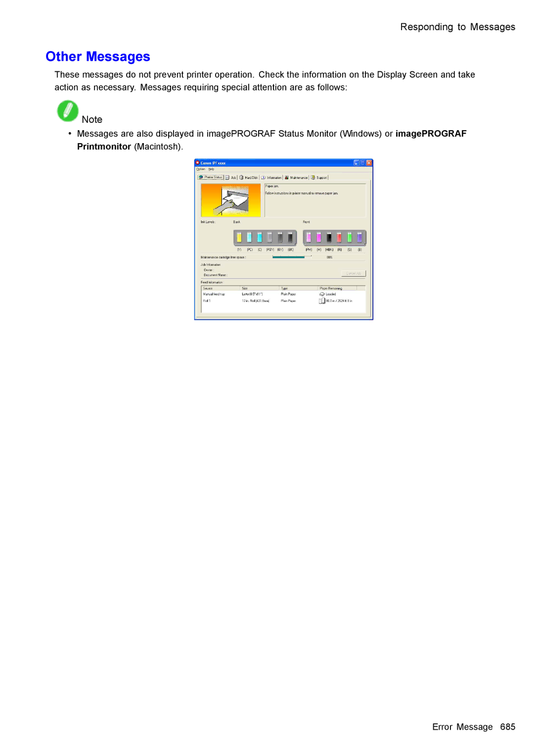 Canon 3175B002 user manual Other Messages 