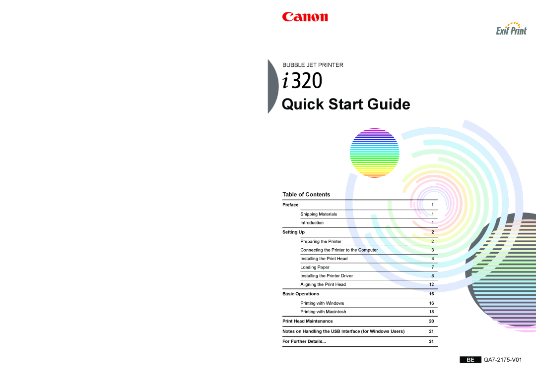 Canon 320 quick start Quick Start Guide 