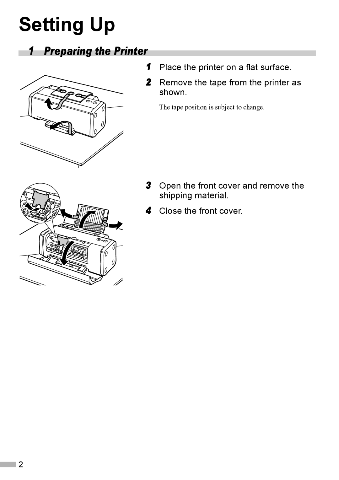 Canon 320 quick start Setting Up, Preparing the Printer 