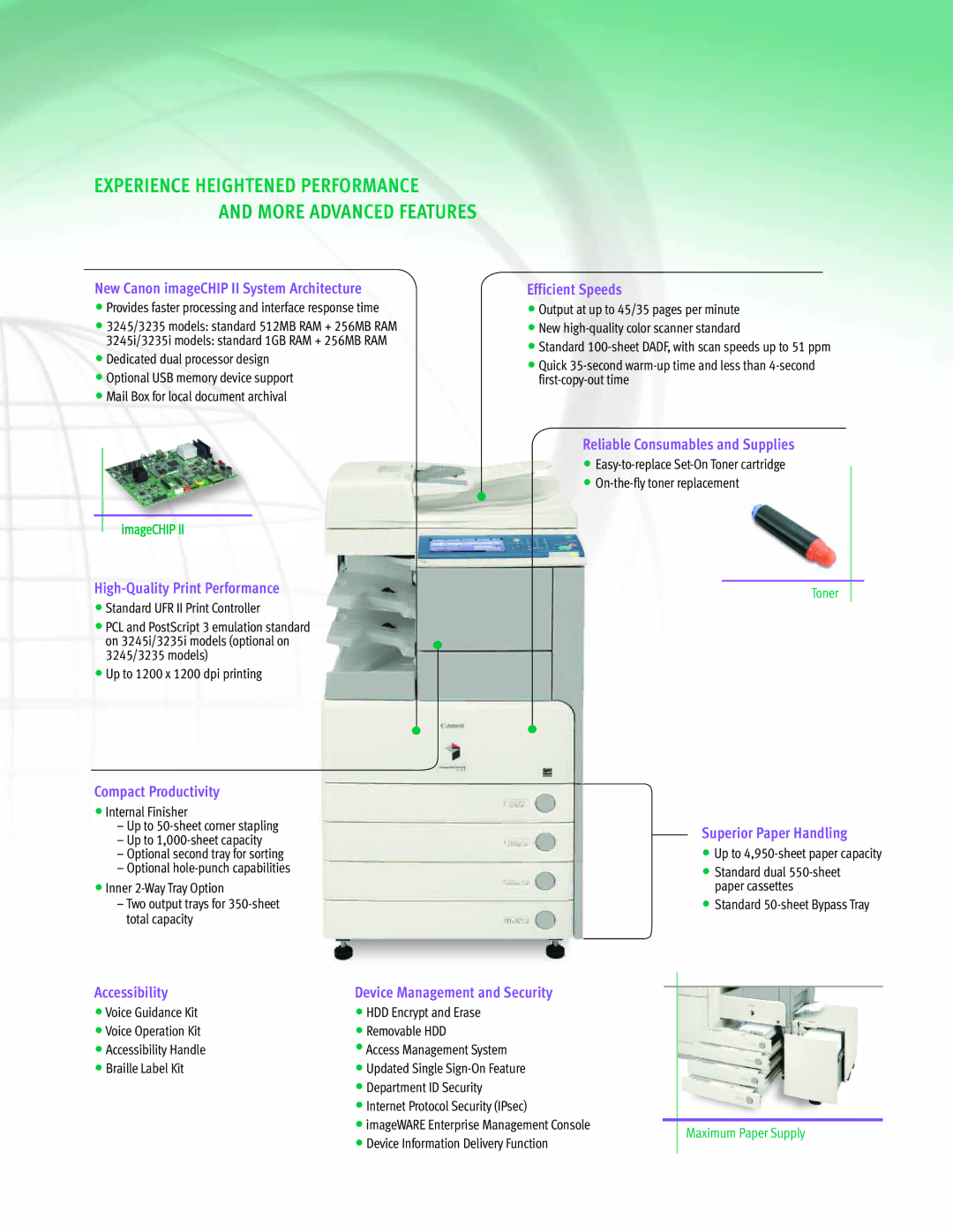 Canon 3245 manual Experience Heightened Performance More Advanced Features 