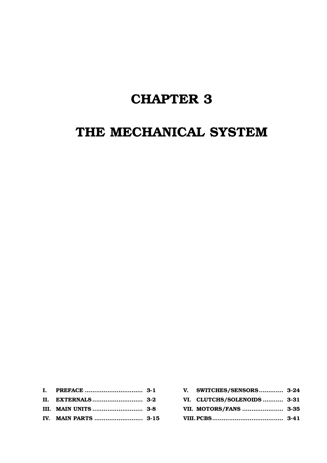 Canon 3260 manual Chapter Mechanical System 