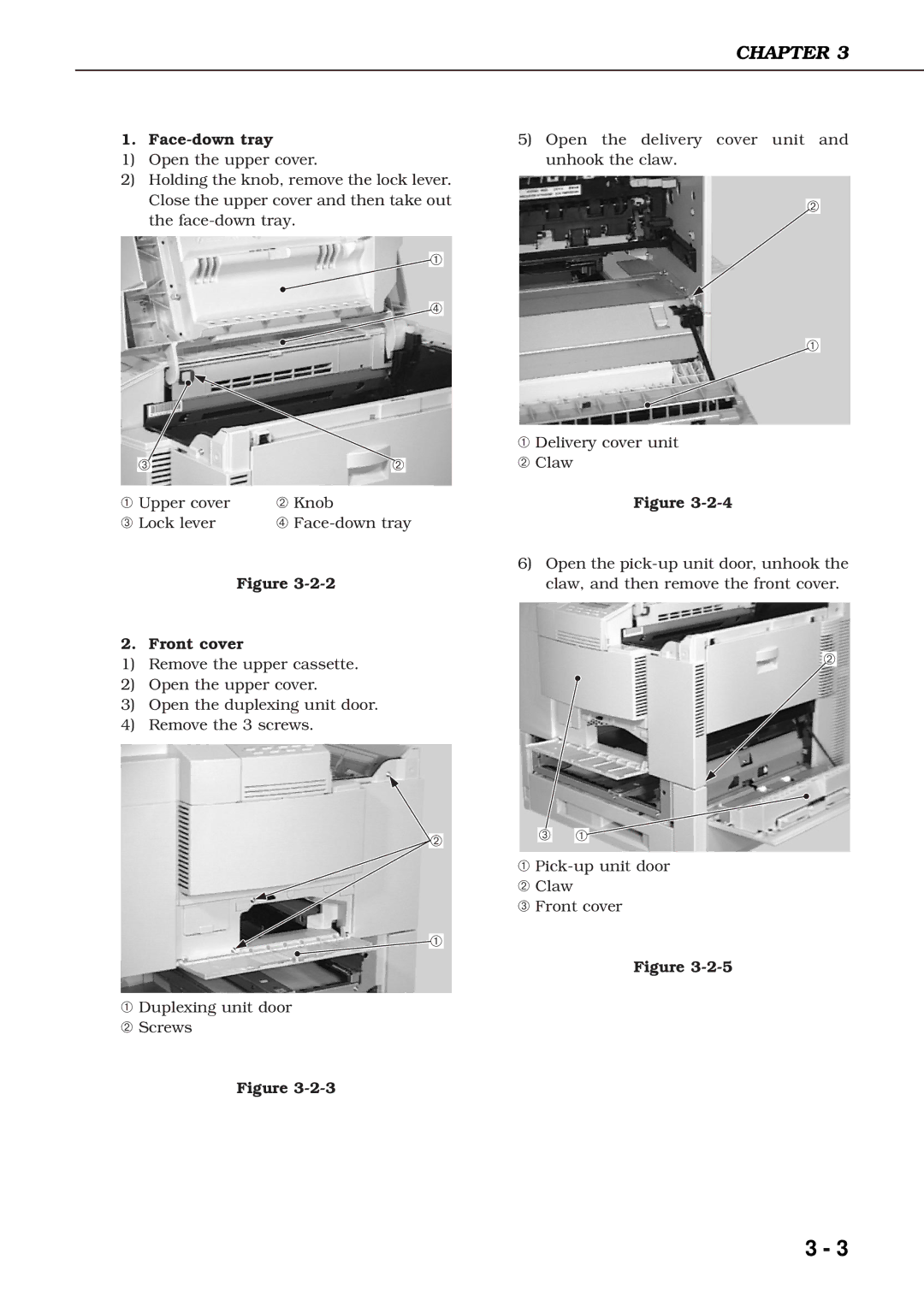 Canon 3260 manual Face-down tray, Front cover 