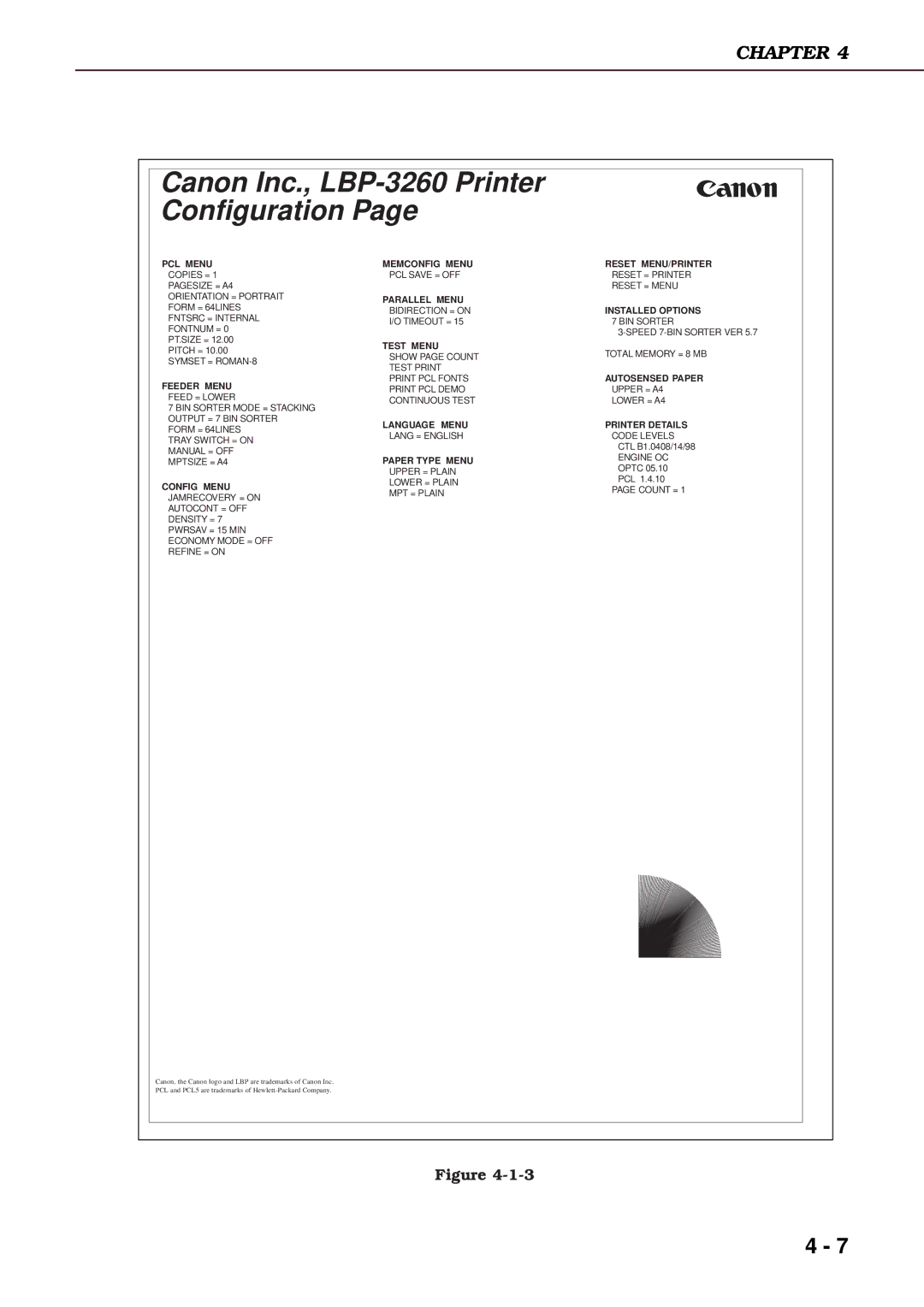 Canon manual Canon Inc., LBP-3260 Printer Configuration 