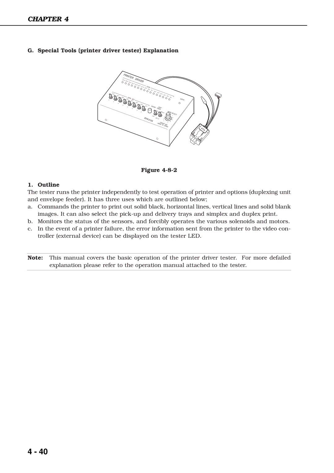 Canon 3260 manual Special Tools printer driver tester Explanation, Driver 