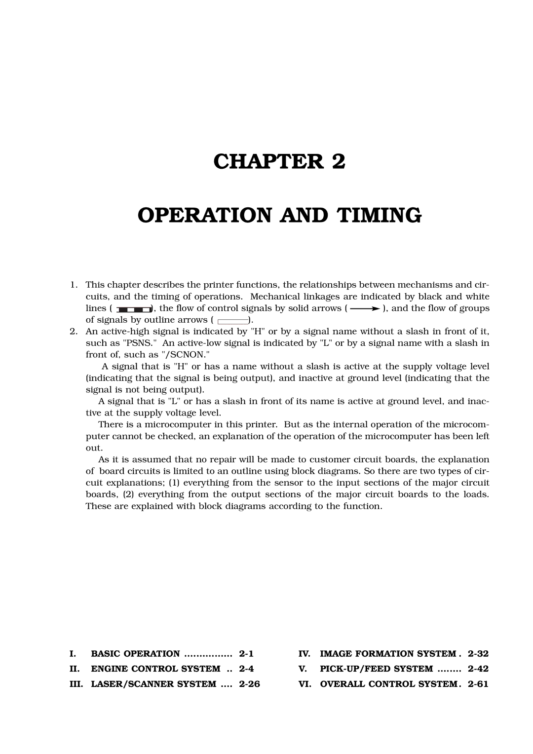 Canon 3260 manual Chapter Operation and Timing 