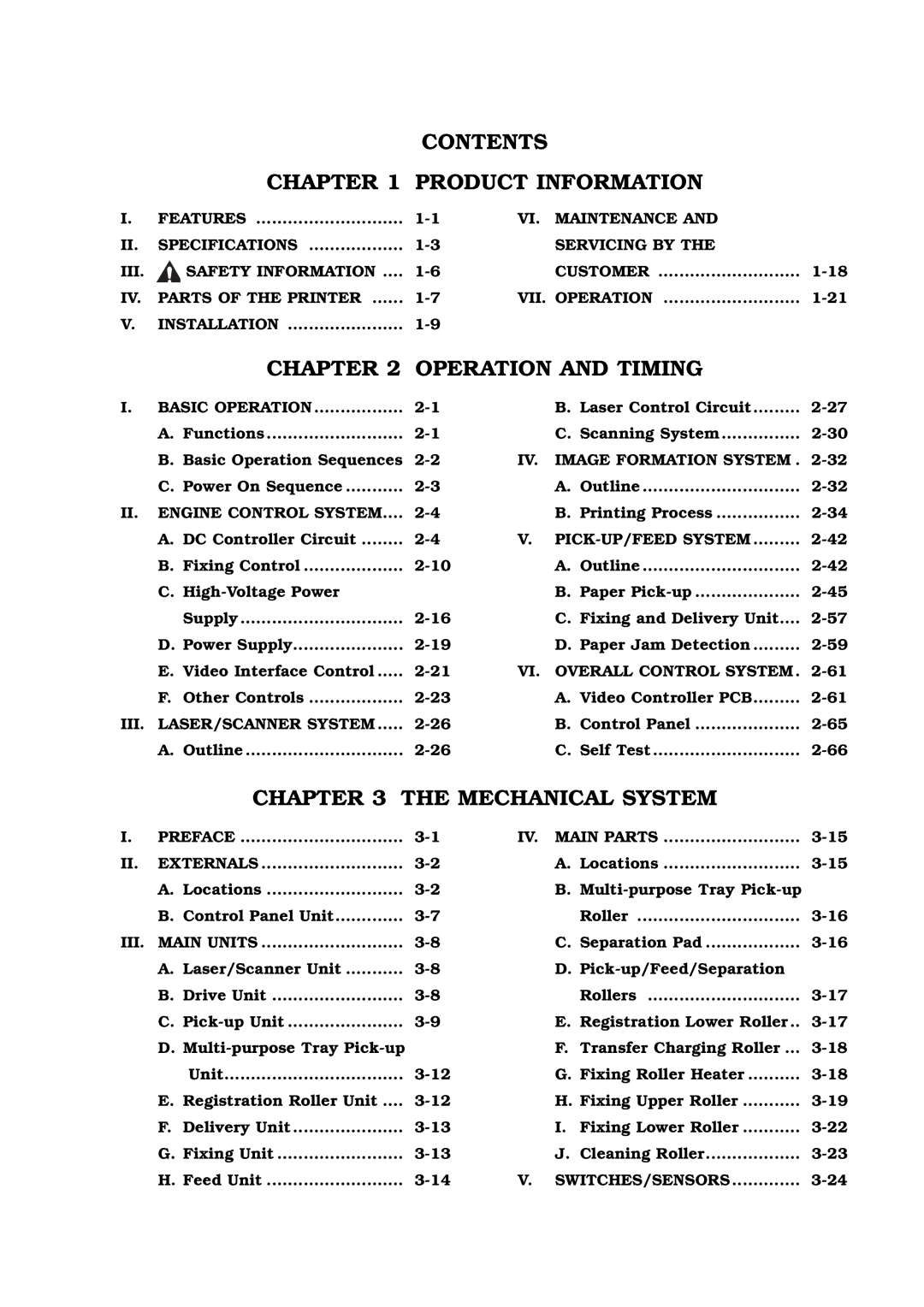 Canon 3260 manual Contents Product Information 