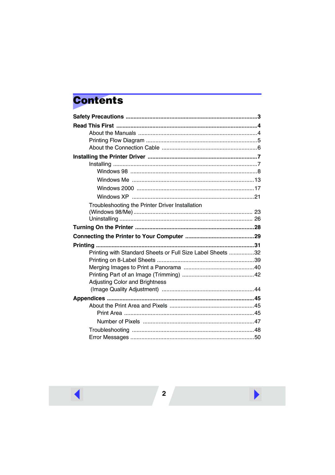 Canon 330, 220 manual Contents 