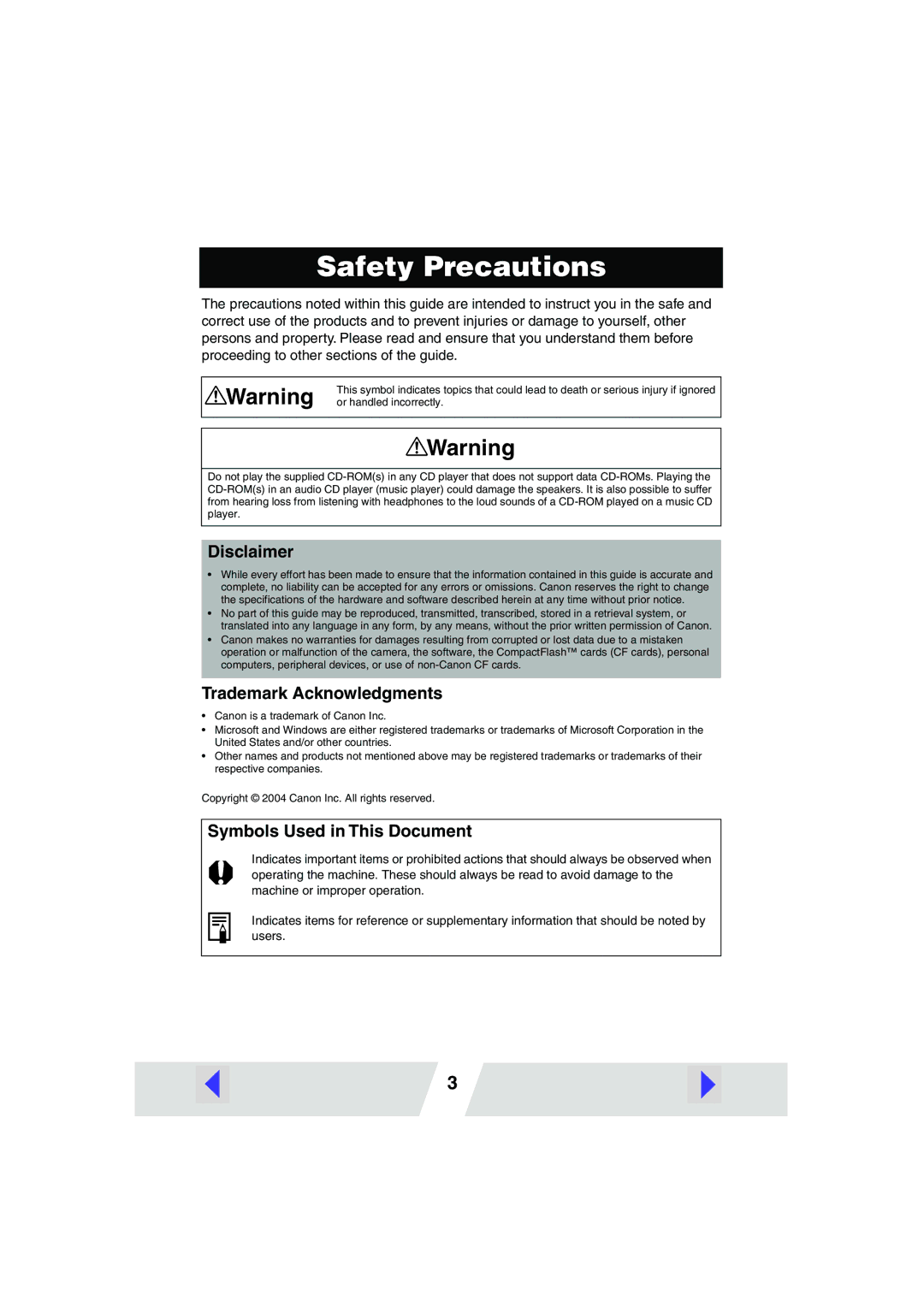 Canon 220, 330 manual Safety Precautions 