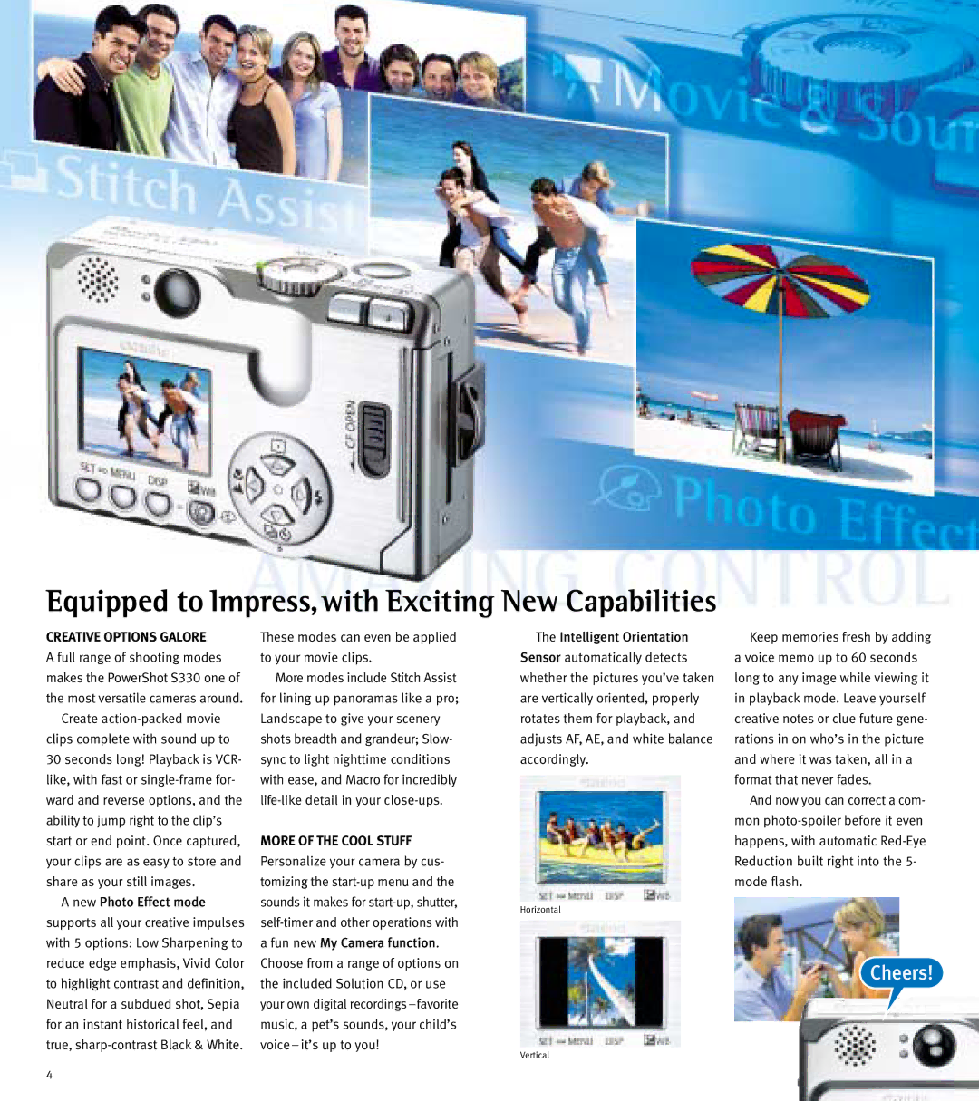 Canon 330 specifications Creative Options Galore, These modes can even be applied to your movie clips 