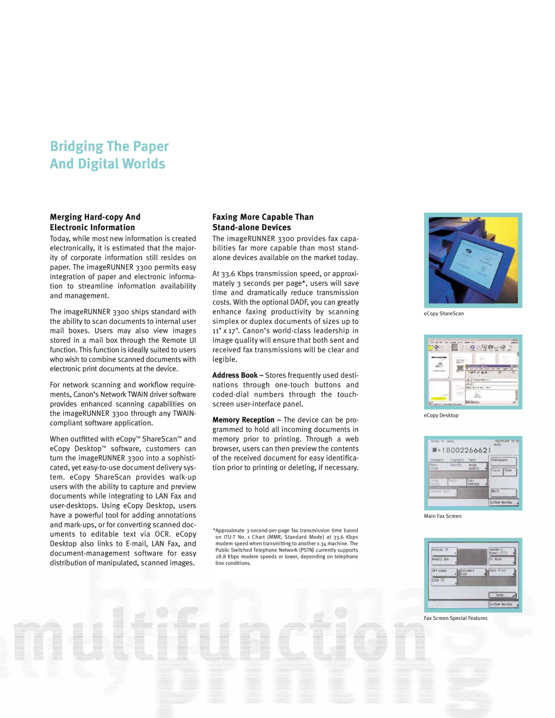 Canon 3300 manual Bridging The Paper And Digital Worlds, Merging Hard-copy Electronic Information 