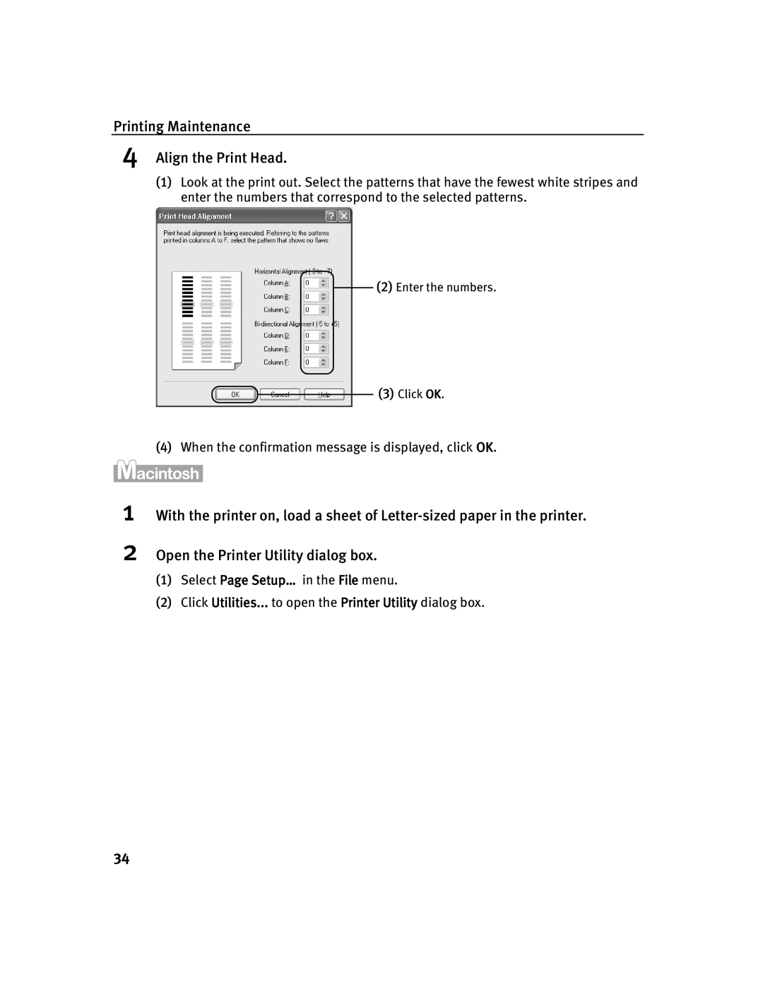 Canon 350, 250 quick start Printing Maintenance Align the Print Head 