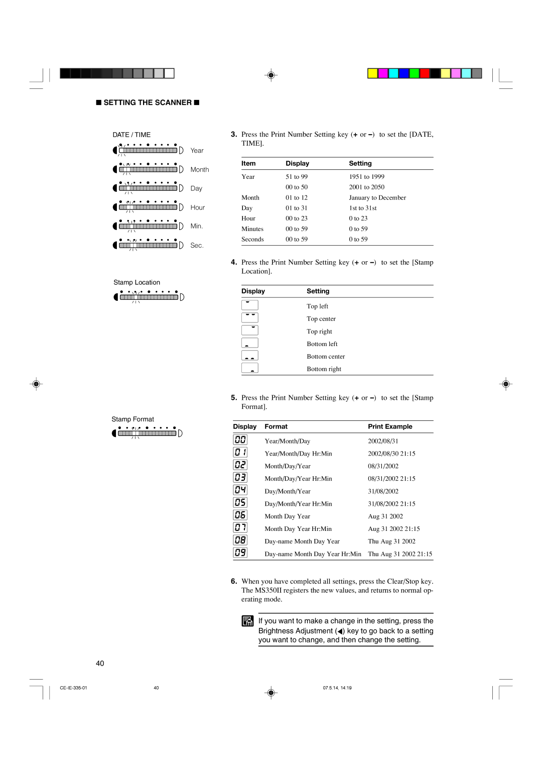 Canon 350II manual DisplaySetting 