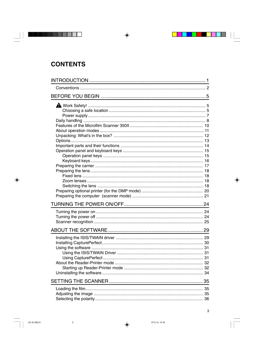 Canon 350II manual Contents 