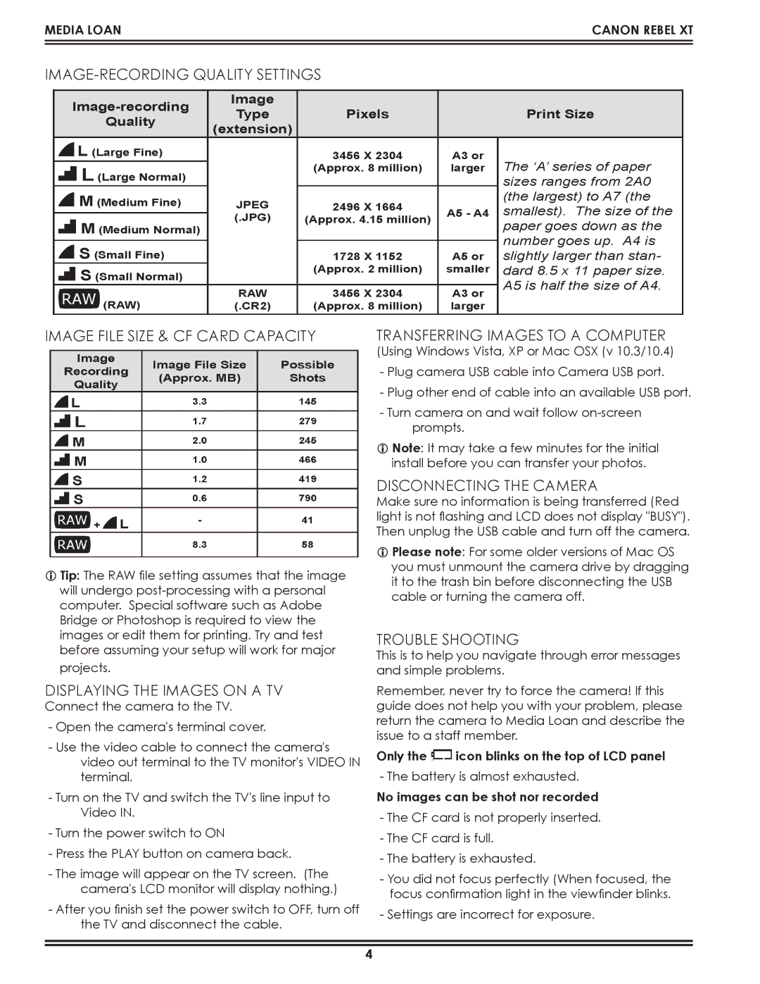 Canon 360.867.6253 manual Displaying the Images on a TV, Transferring Images to a Computer, Disconnecting the Camera 