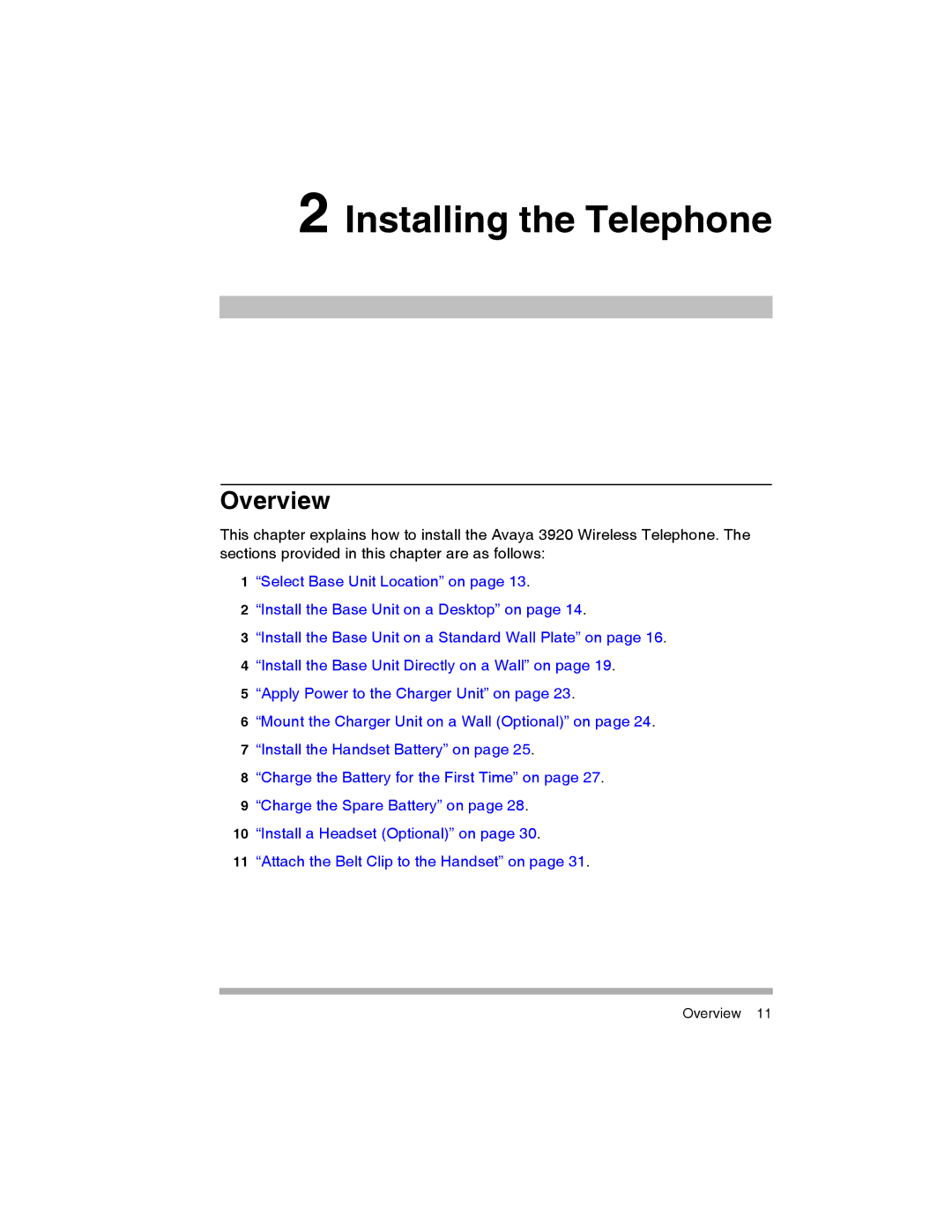 Canon 3920 manual Installing the Telephone, Overview 