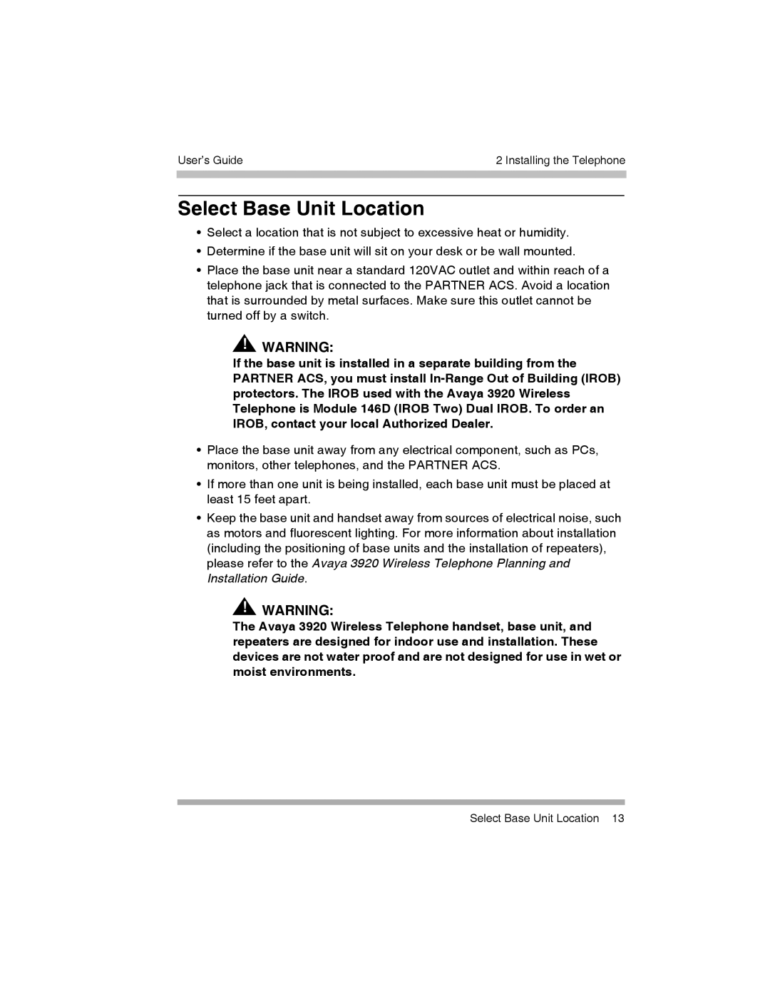 Canon 3920 manual Select Base Unit Location 