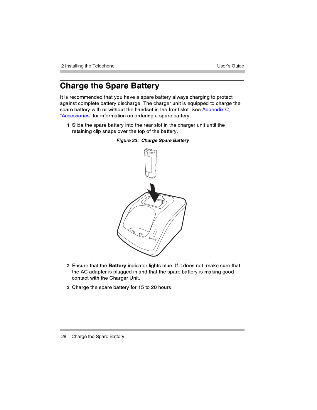 Canon 3920 manual Charge the Spare Battery, Charge Spare Battery 