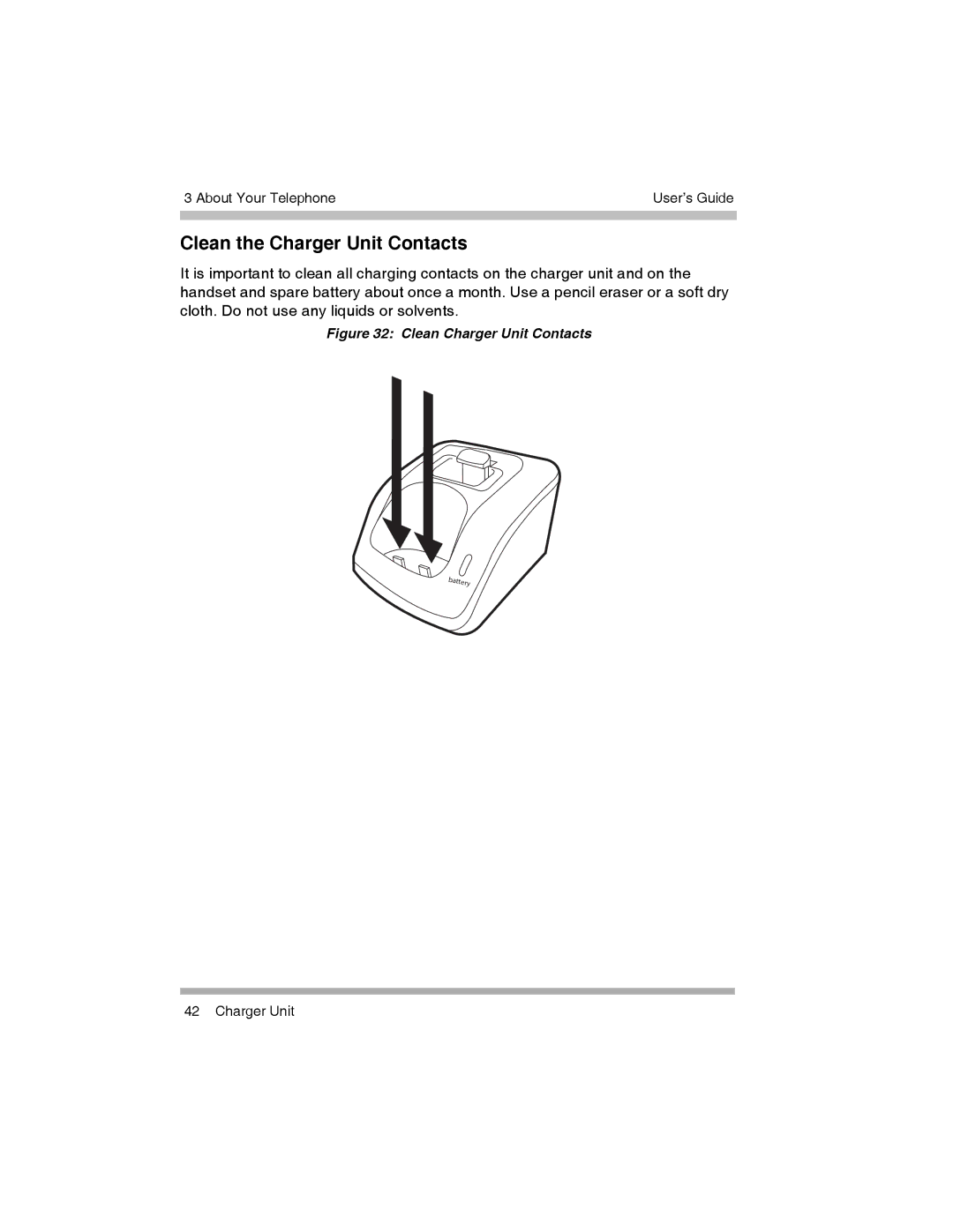 Canon 3920 manual Clean the Charger Unit Contacts, Clean Charger Unit Contacts 