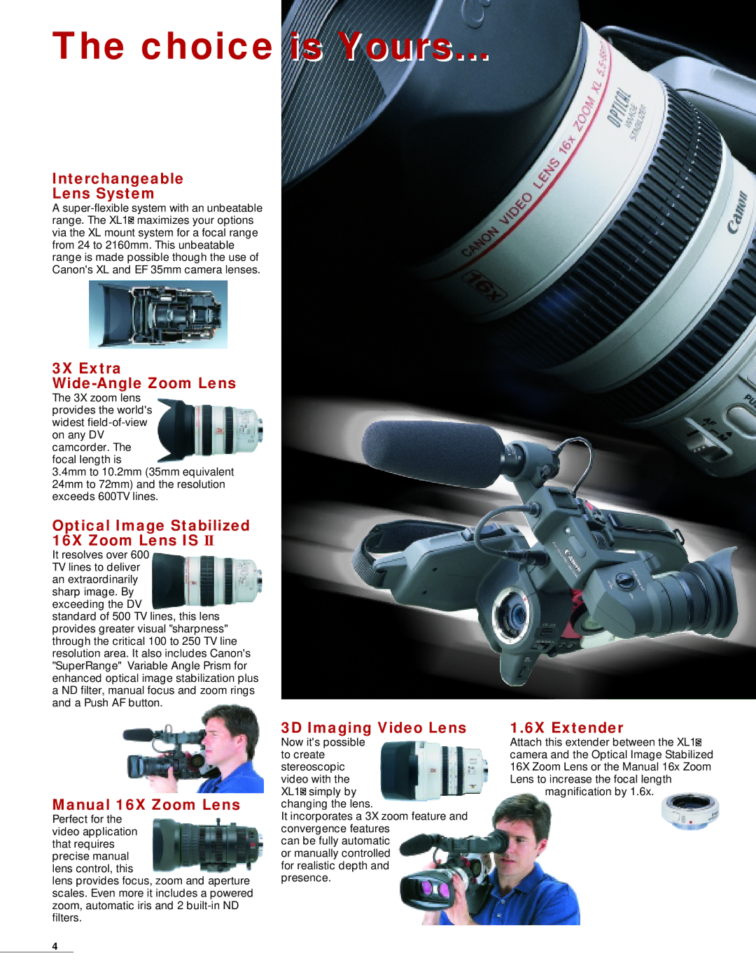 Canon 3CCD manual Choice is Yours 