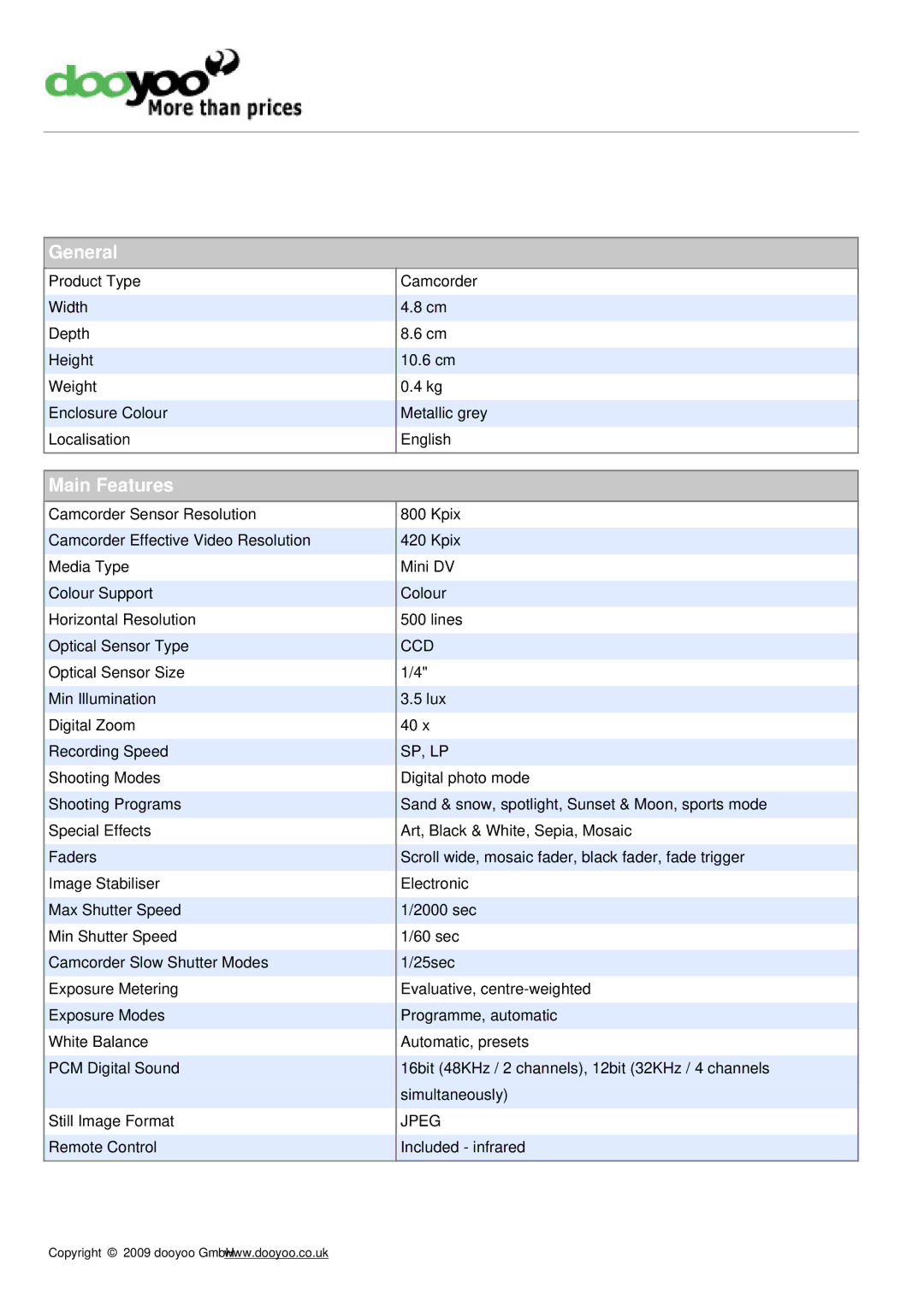 Canon 3i MC manual General, Main Features 