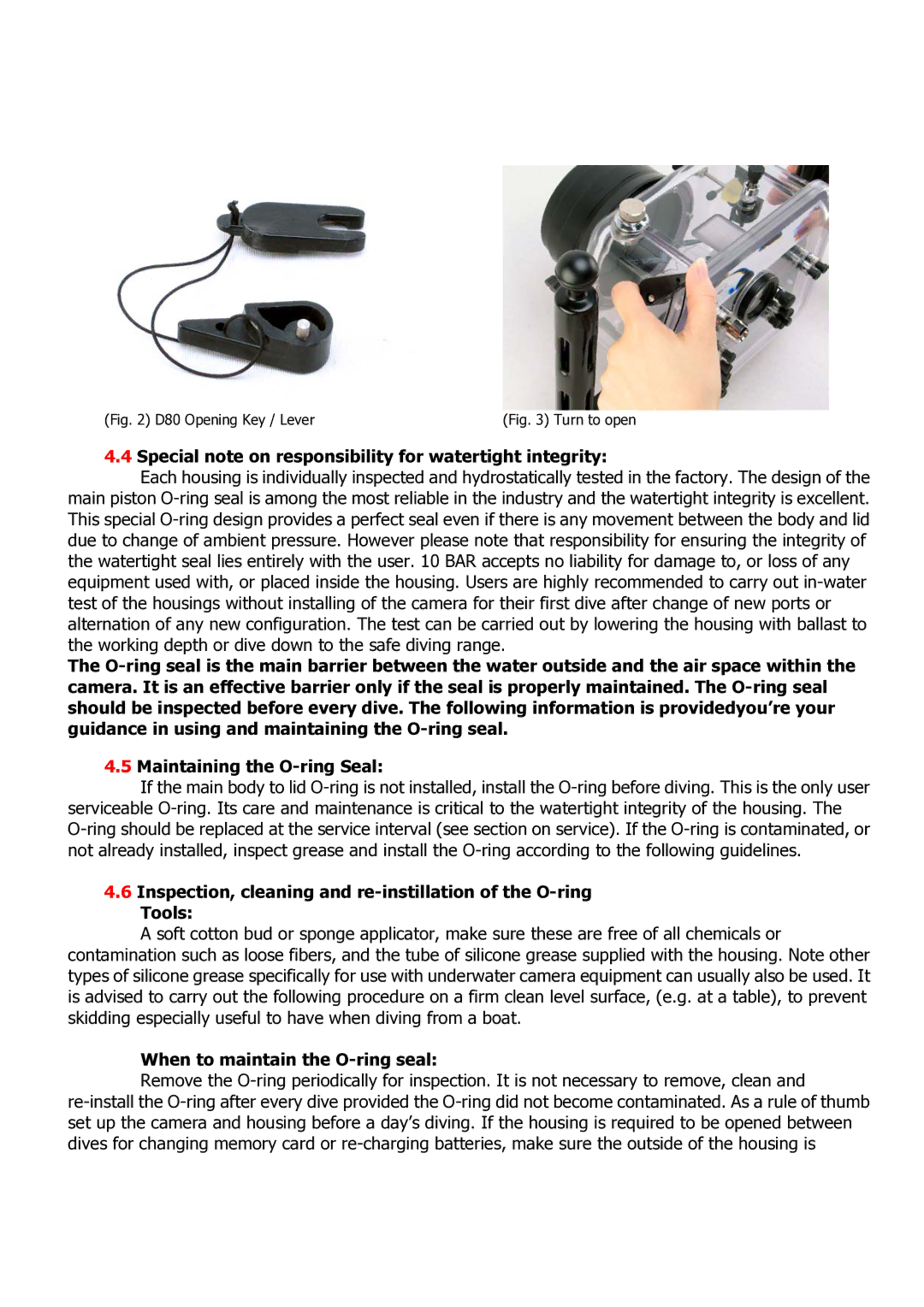 Canon 400D user manual Special note on responsibility for watertight integrity, When to maintain the O-ring seal 