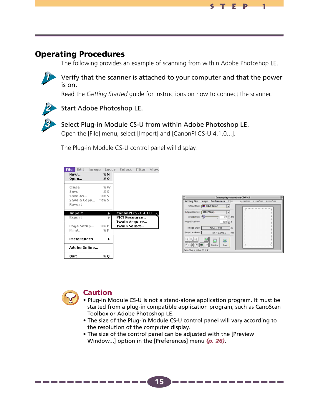 Canon 4.1 manual Operating Procedures 