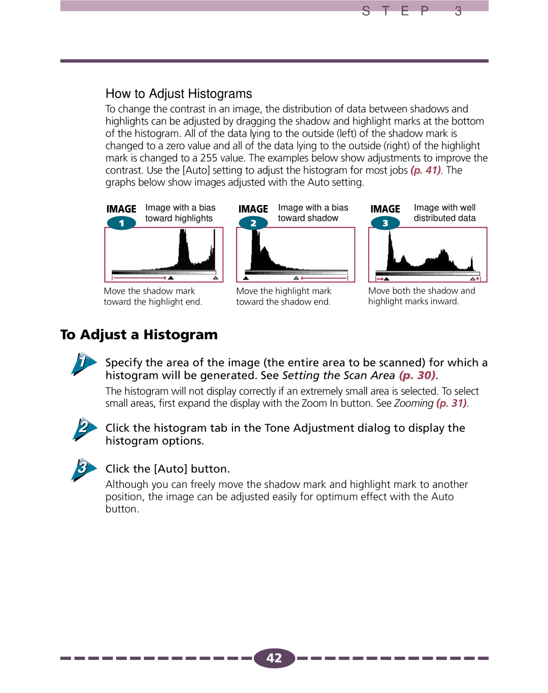 Canon 4.1 manual To Adjust a Histogram, How to Adjust Histograms 