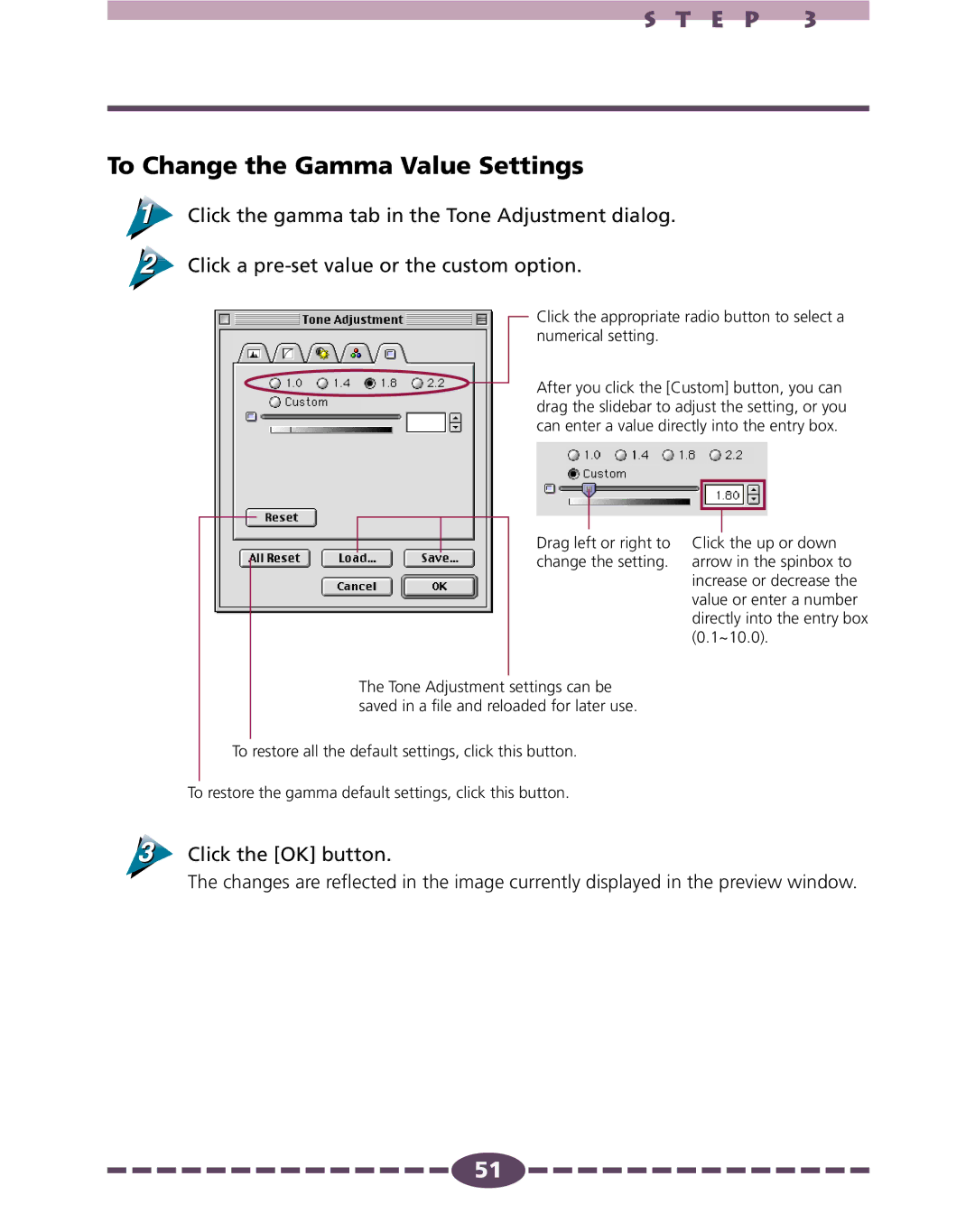 Canon 4.1 manual To Change the Gamma Value Settings 