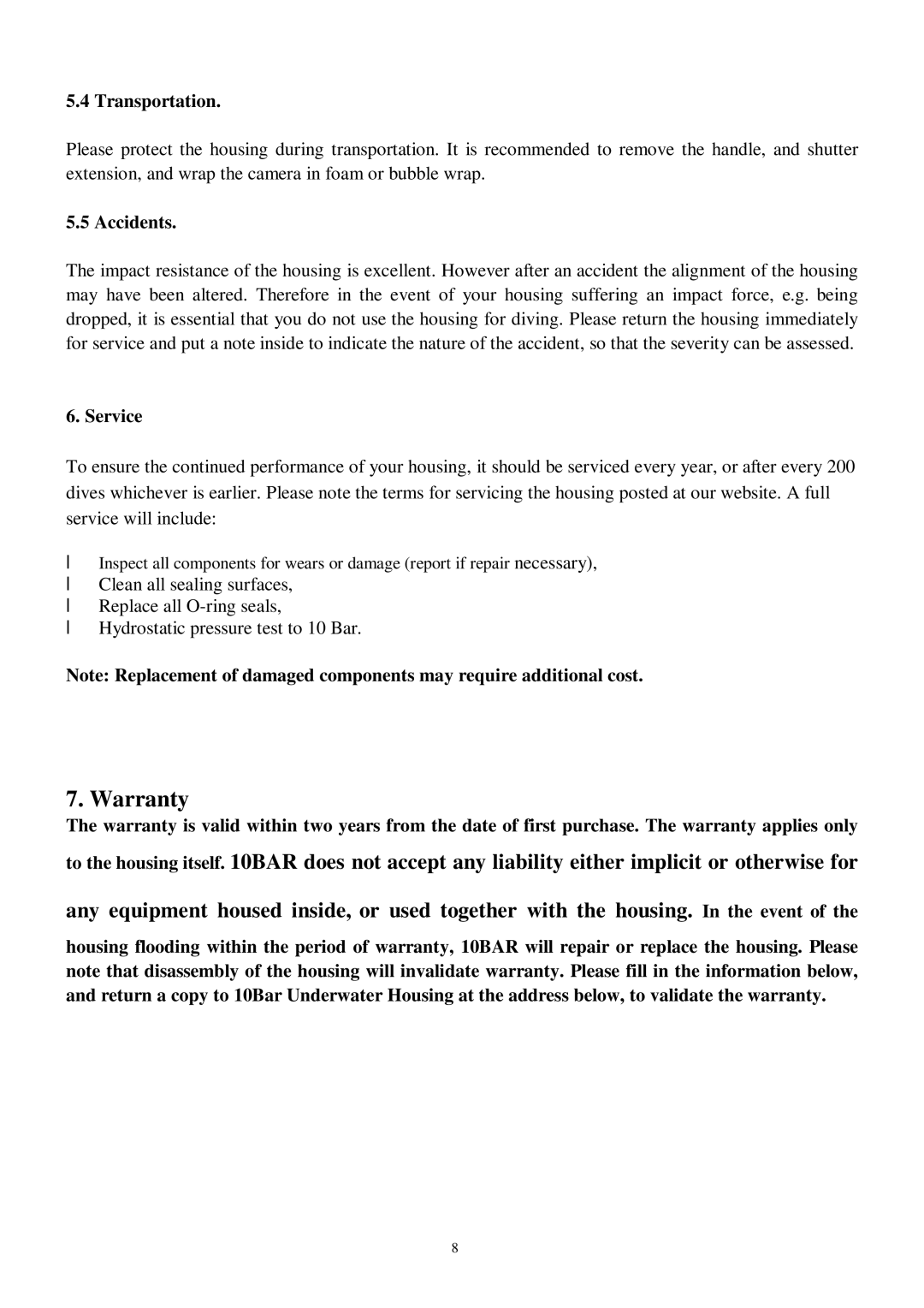 Canon 450D user manual Transportation, Accidents 