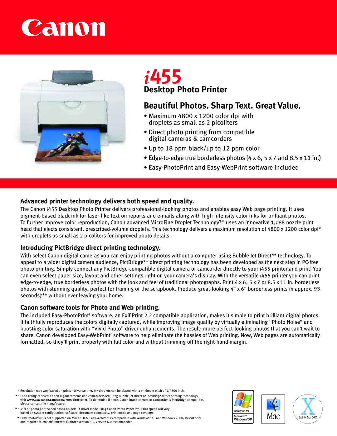 Canon manual i455, Desktop Photo Printer Beautiful Photos. Sharp Text. Great Value 