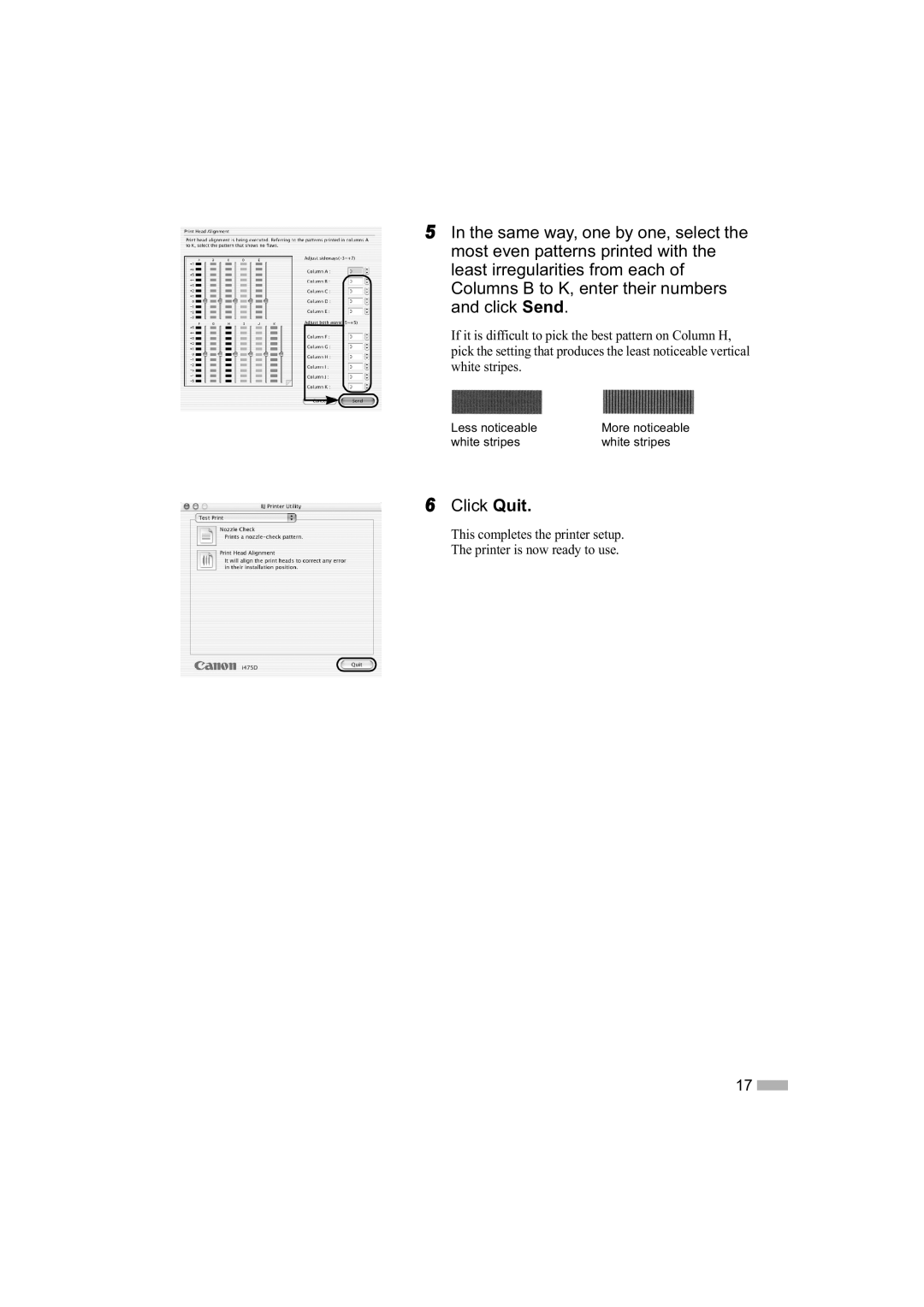 Canon 475D quick start Click Quit 