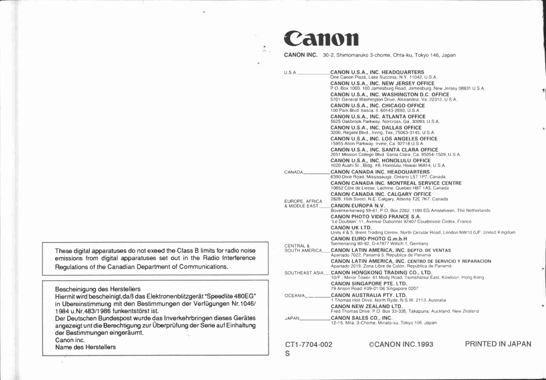 Canon 480EG manual 