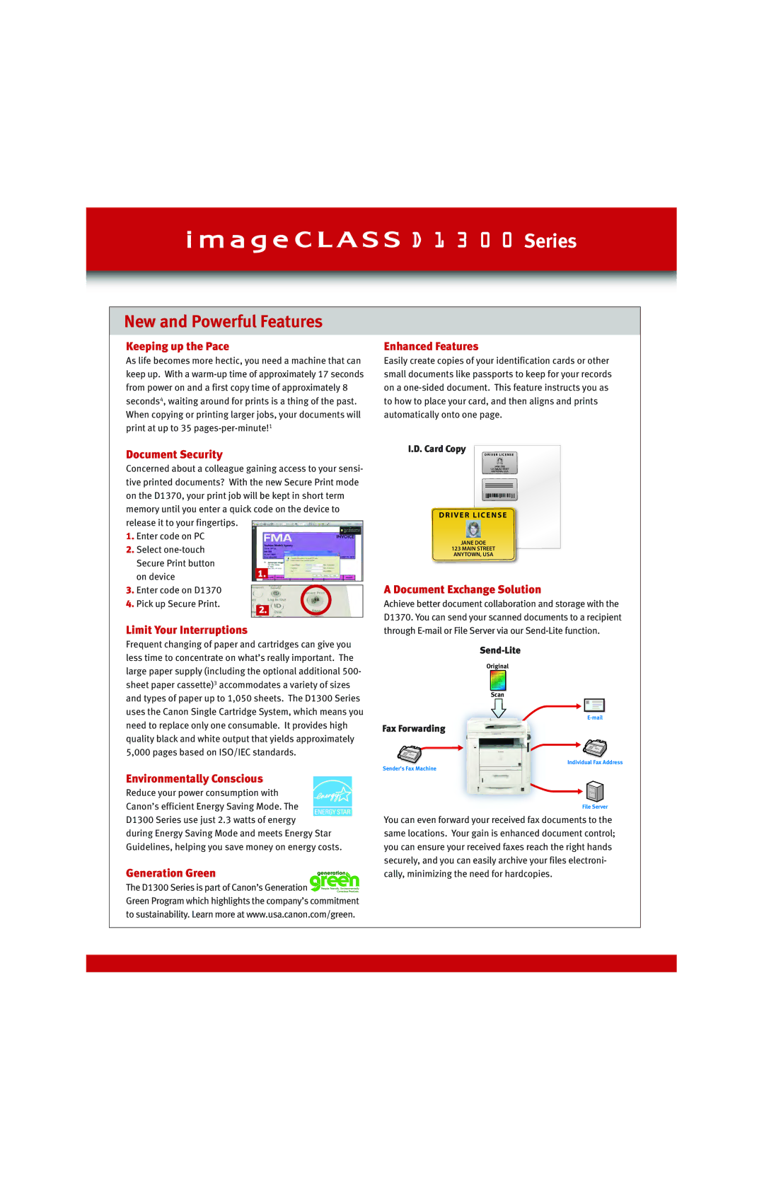 Canon 4839B002AA, 4839B006AA manual Card Copy, Send-Lite, Fax Forwarding 