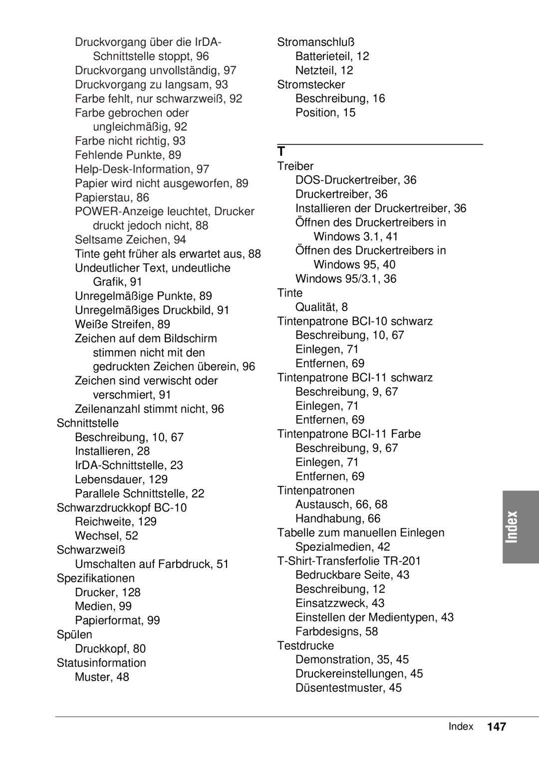 Canon 50 manual Index 