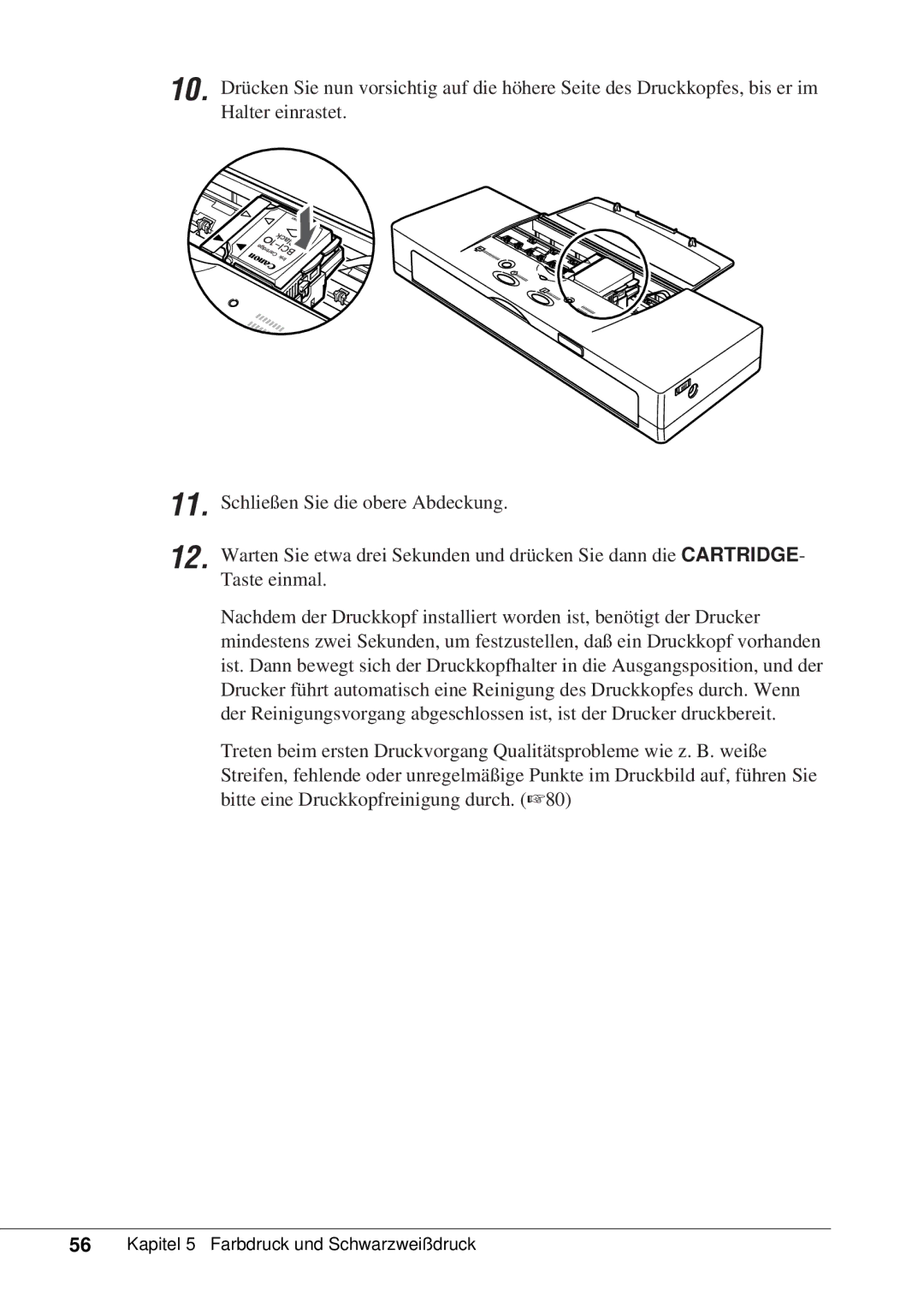 Canon 50 manual Kapitel 5 Farbdruck und Schwarzweißdruck 