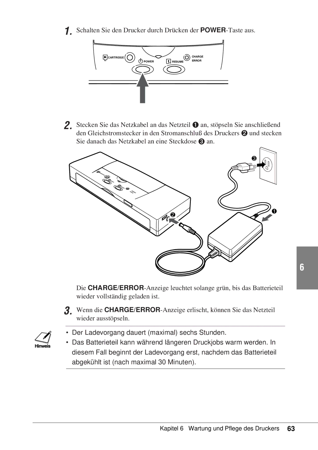 Canon 50 manual Schalten Sie den Drucker durch Drücken der POWER-Taste aus 