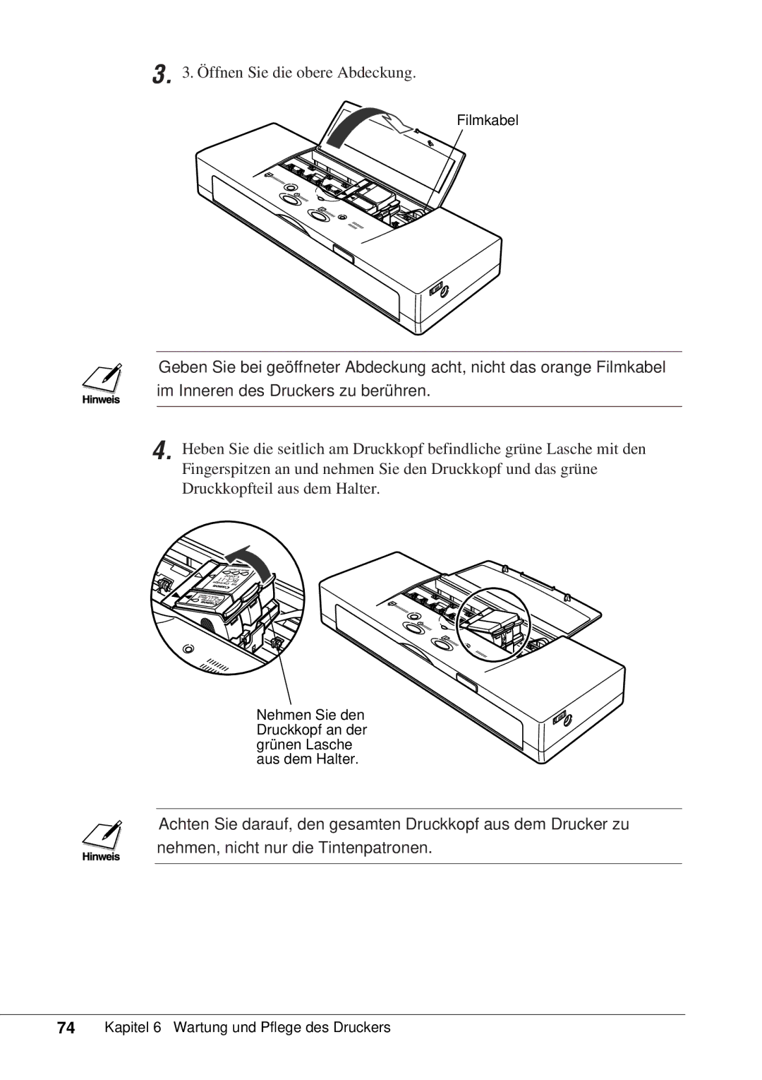 Canon 50 manual Öffnen Sie die obere Abdeckung 