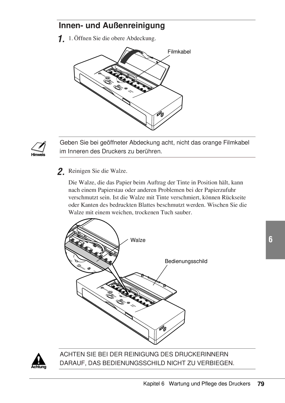 Canon 50 manual Innen- und Außenreinigung 