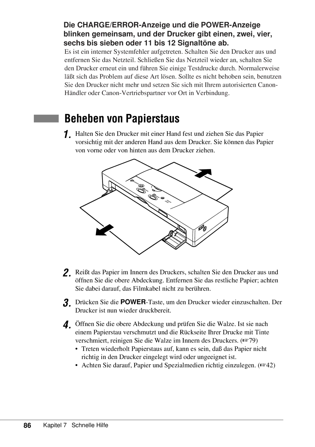 Canon 50 manual Beheben von Papierstaus 