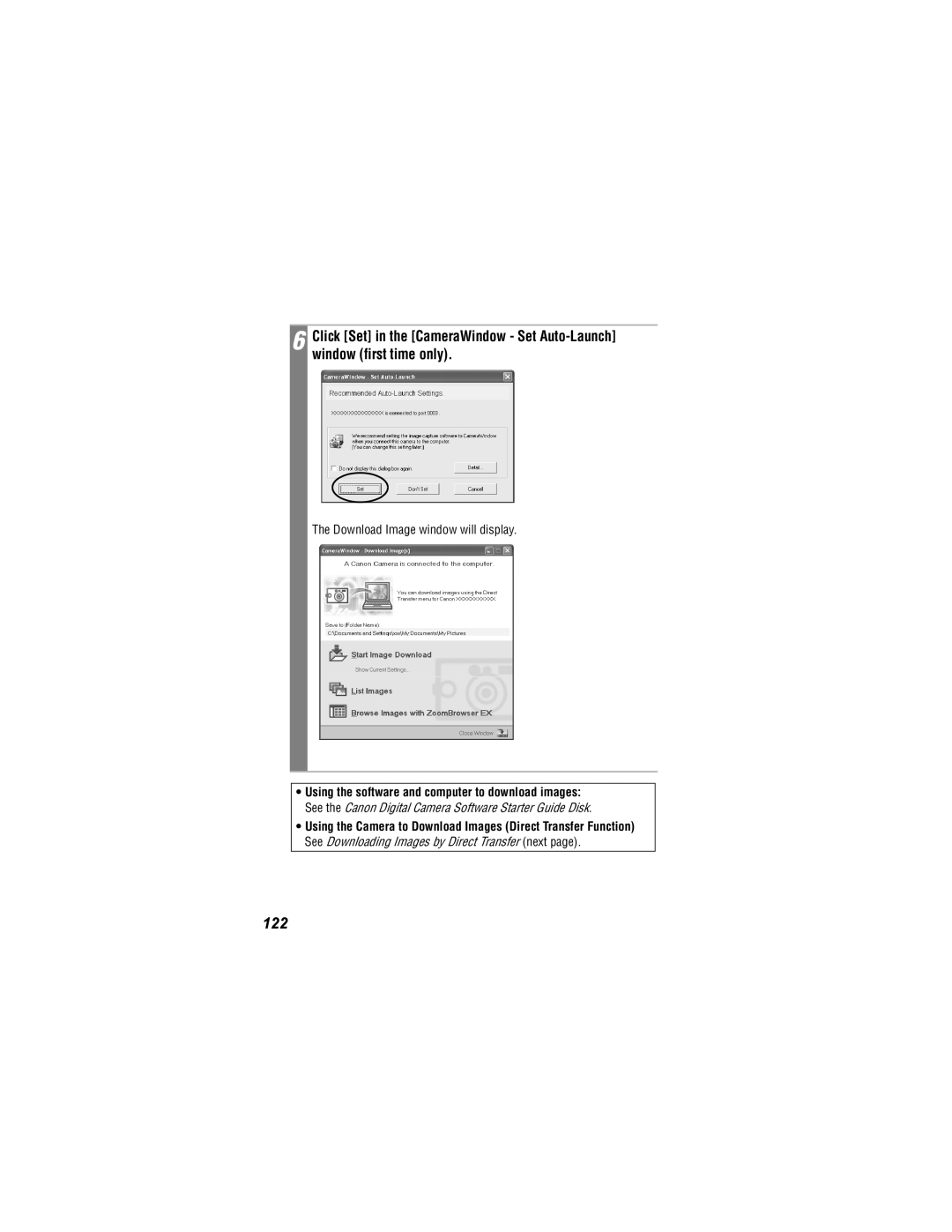 Canon 500, 430 manual 122, Download Image window will display 