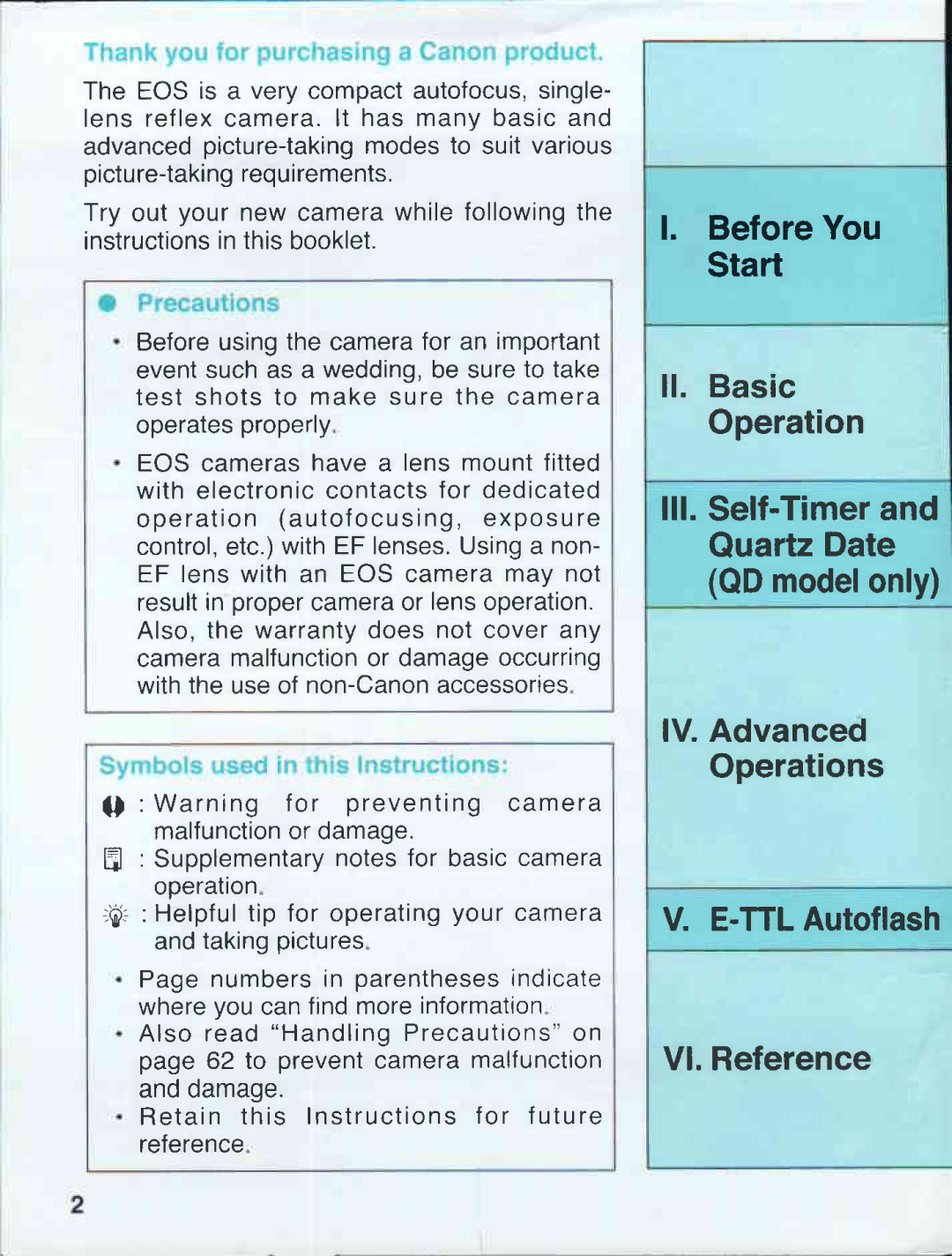 Canon 500N QD manual 