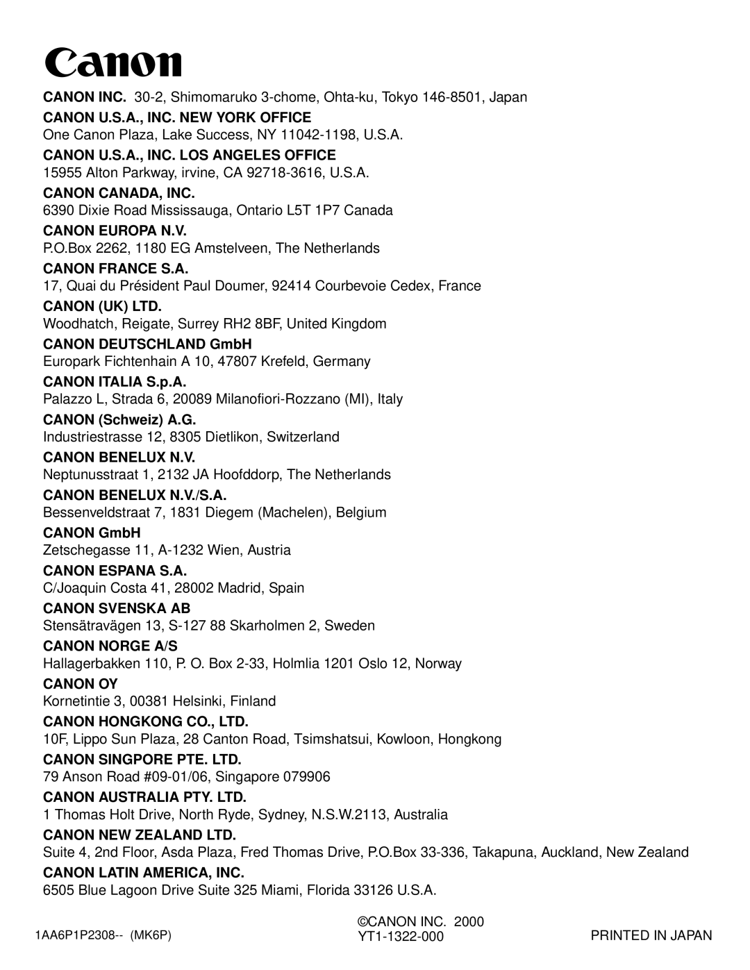 Canon 5100 owner manual Canon CANADA, INC 