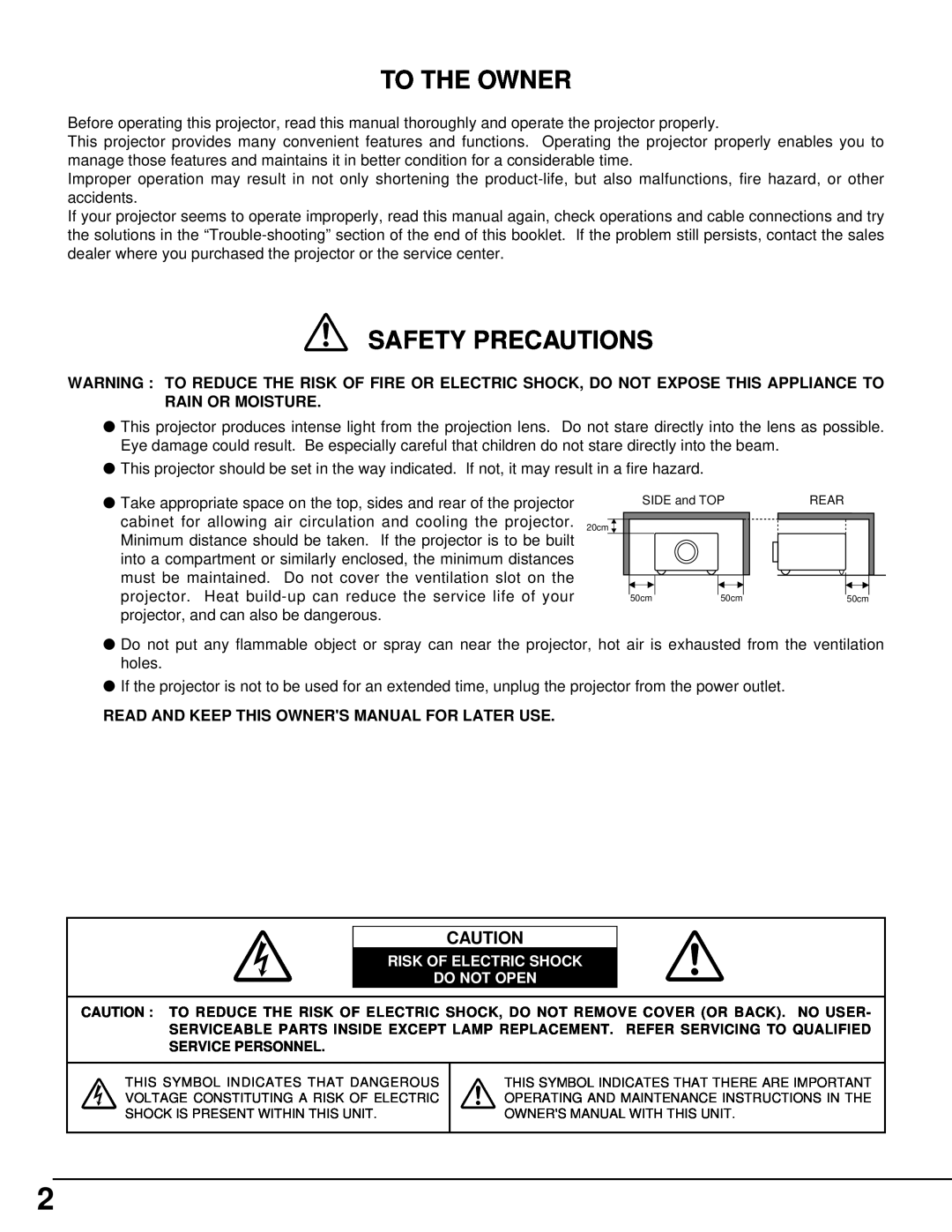 Canon 5100 owner manual To The Owner, Safety Precautions 
