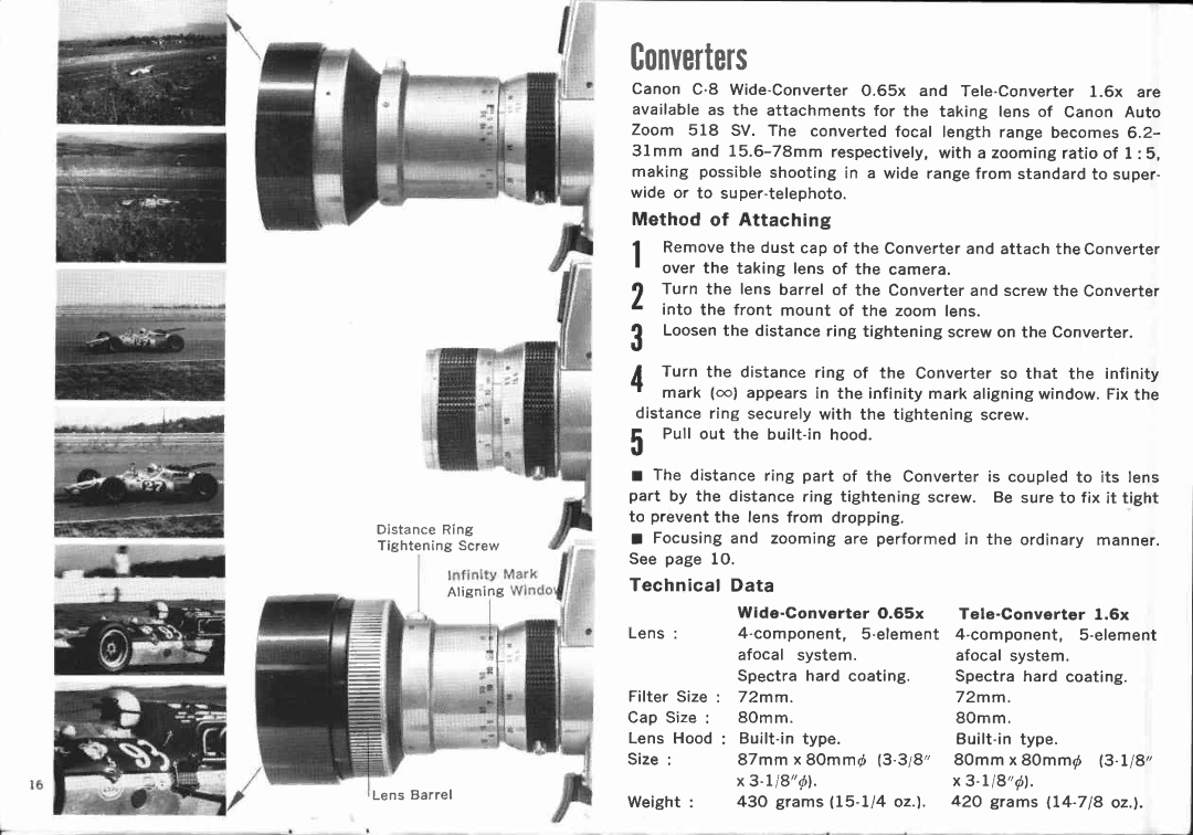 Canon 518 SV manual 