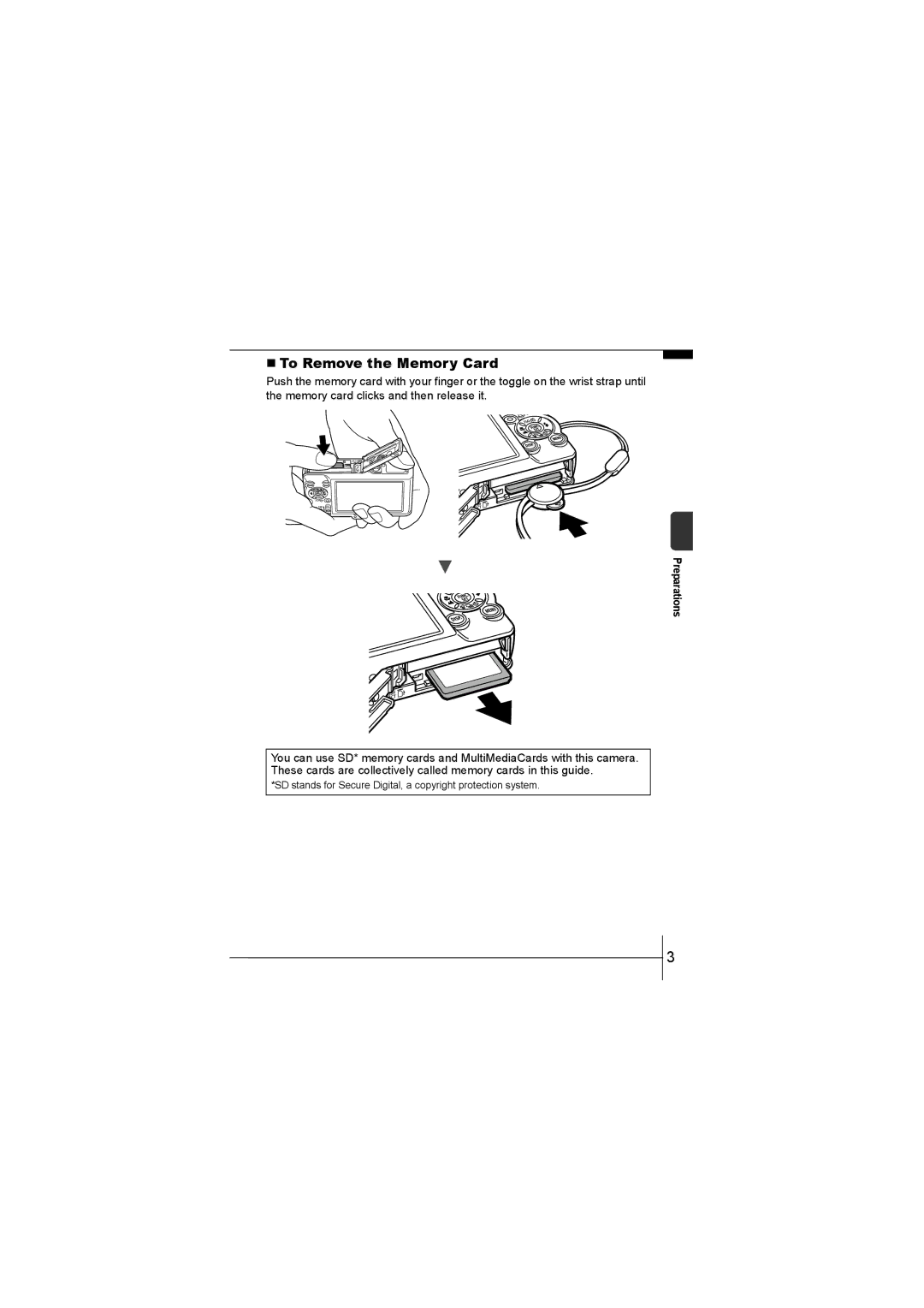 Canon 55 manual „ To Remove the Memory Card 