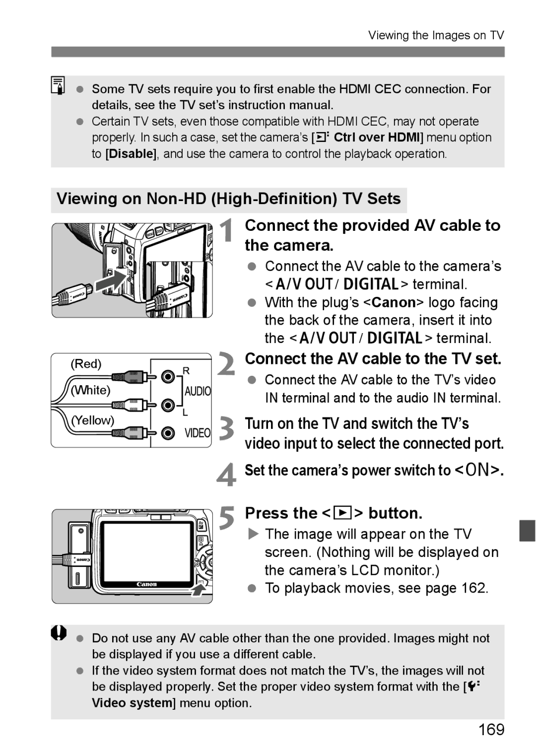 Canon 550D instruction manual Set the camera’s power switch to, 169 