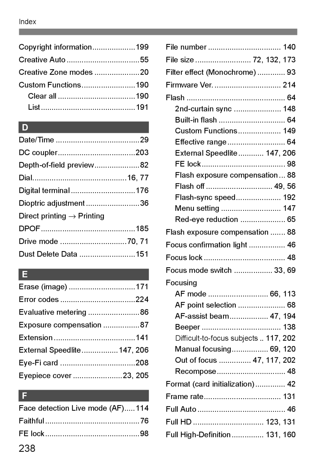 Canon 550D instruction manual 238 